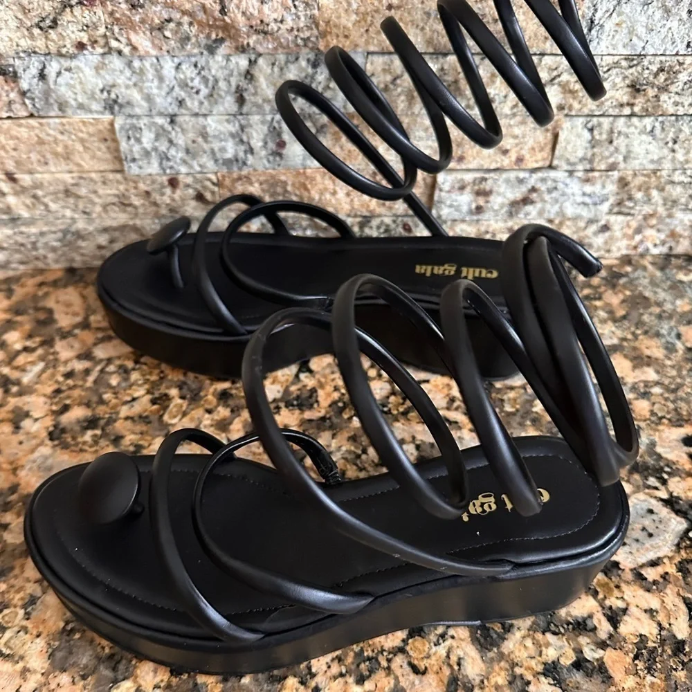 Cult Gaia Alba platform sandal black
